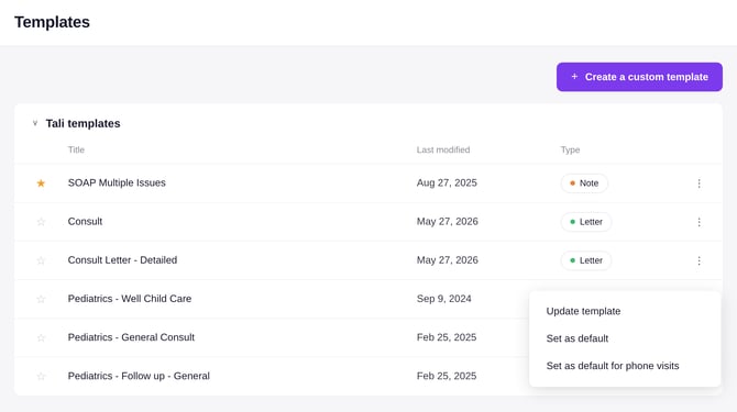 tali-templates-set-default-phone-visits